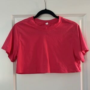 Like new pink Lululemon crop shirt